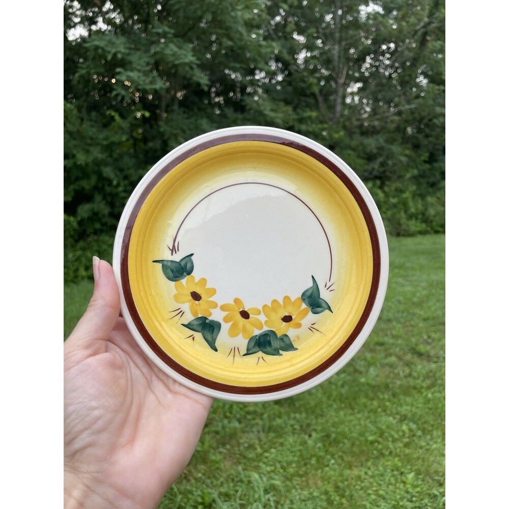 5 Vernon Kilns Brown Eyed Susan Bread Butter Plates 6.25" Ultra 1940s
